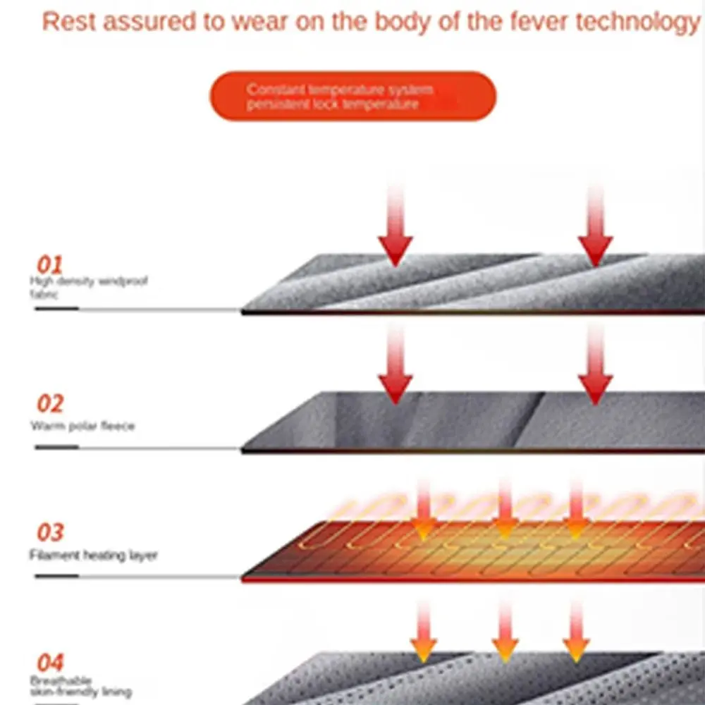 USB Heated Hoodies Lightweight Washable Electric Puffer Jackets 5 Heating Zones Keep Warm Winter Heated Sweatshirt