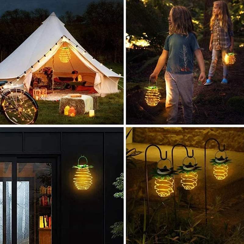 

LED Solar Garden Lights Hanging Lantern Outdoor Waterproof Solar Pineapple Lamp For Home Festival Garden