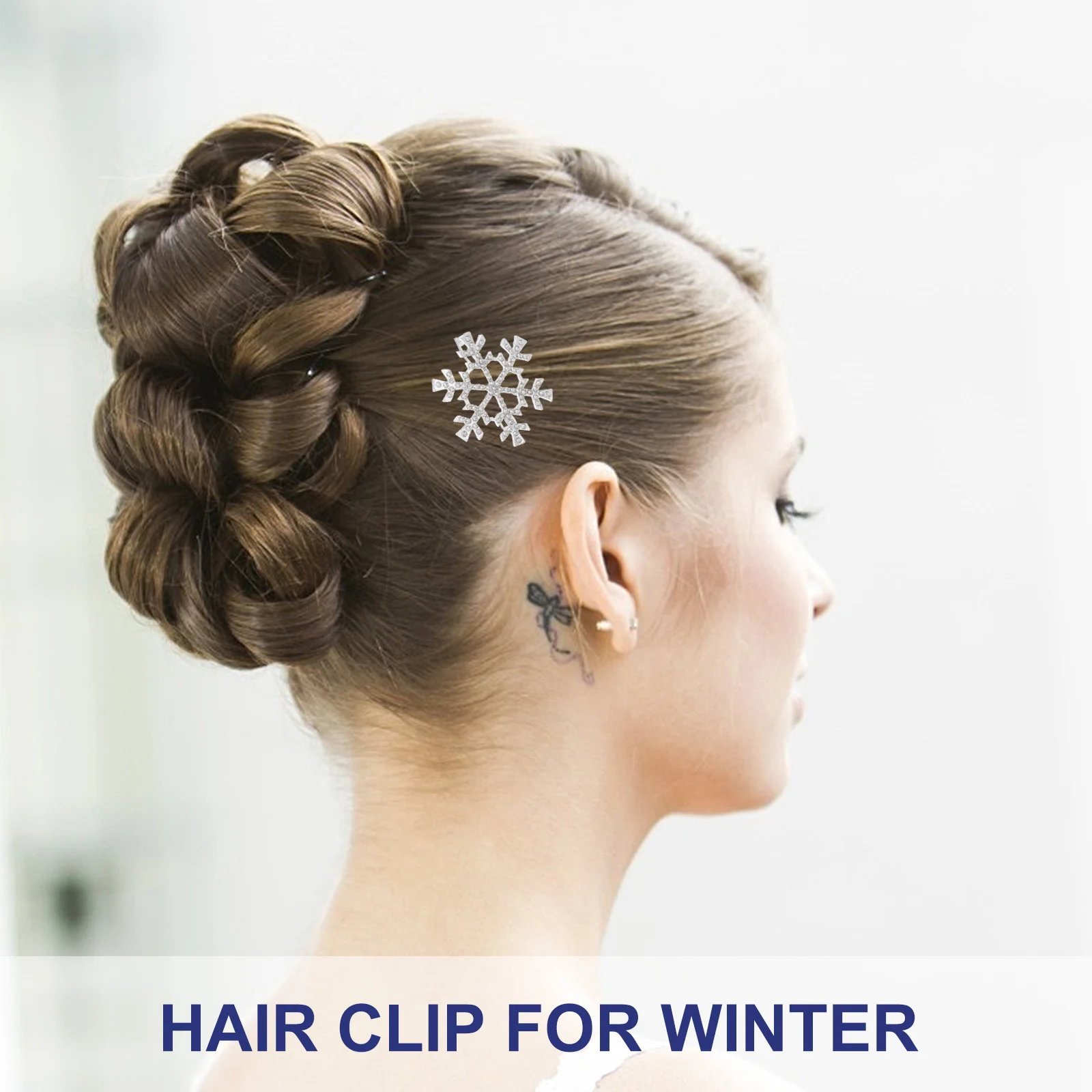 6 Pcs Snow Bobby Pins Snowflake Hair Snowflakes Silver Clip for Winter Pearl Girls Bridal Hairpins Curls