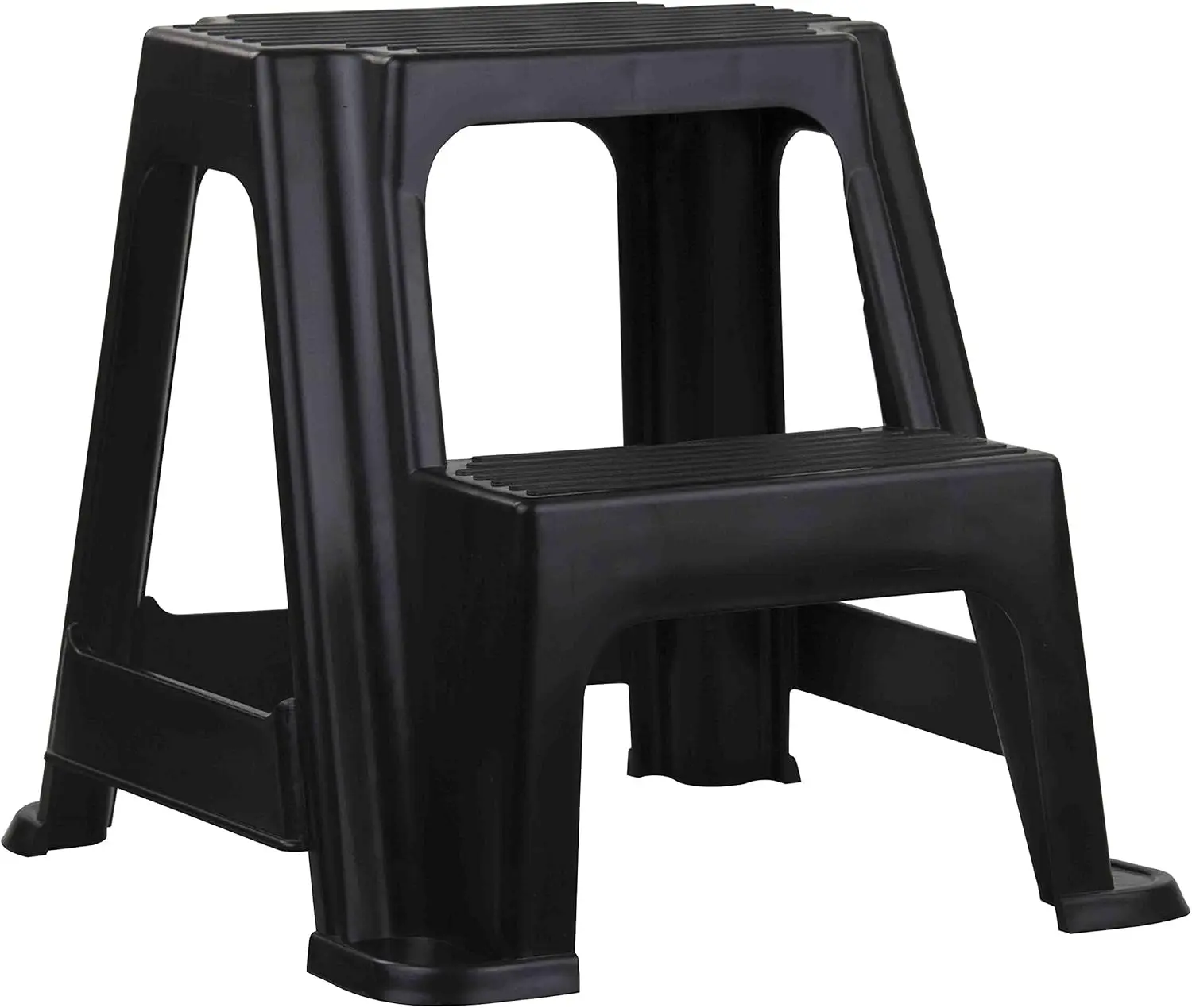 

2-Step Stool, Holds 250 Lbs – Sturdy, Lightweight, Anti-Slip Rubber for Adults and Kids, Black
