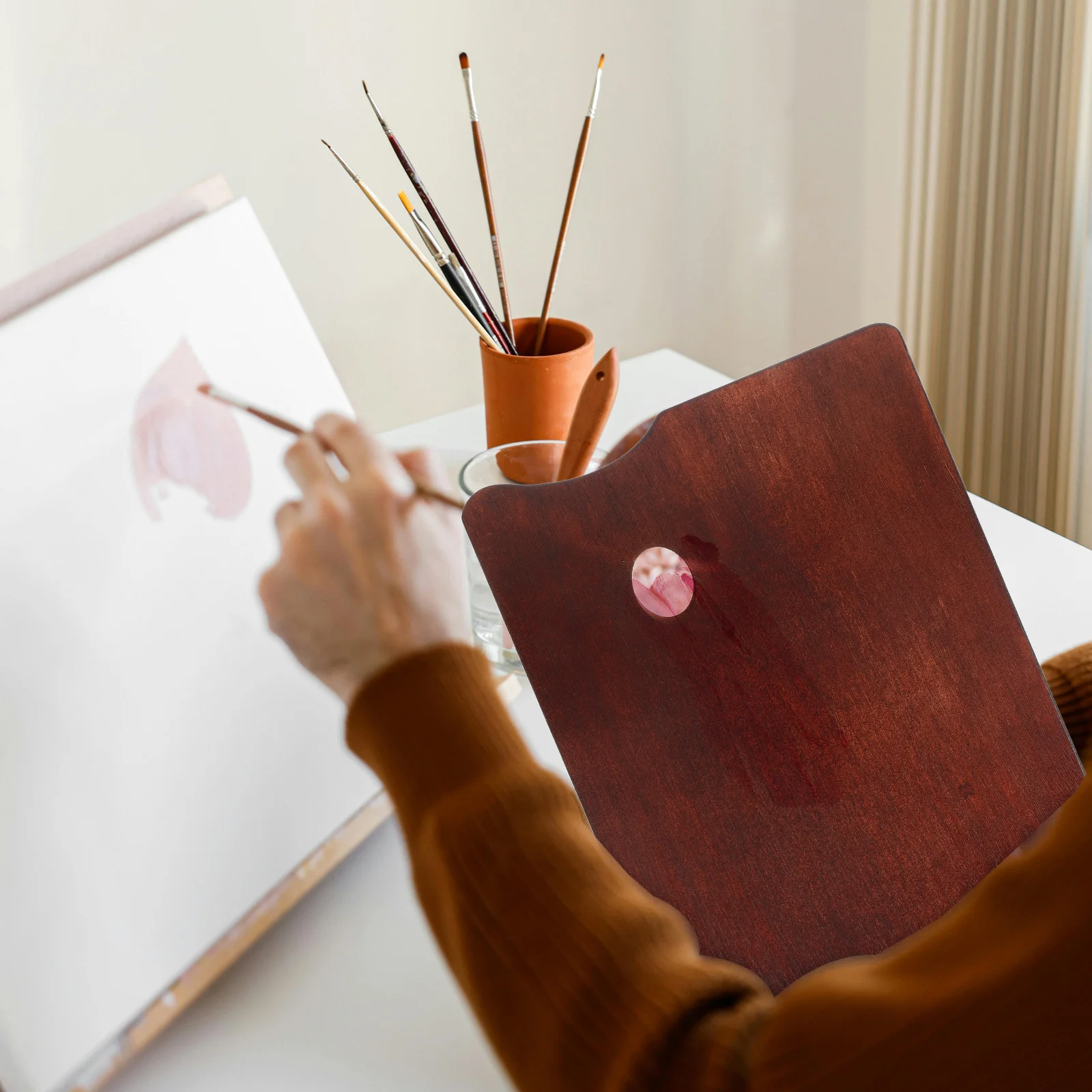 

Watercolor Palette Wooden Paint Mixing Box Large Art Palette For Acrylic Oil Painting Diy Gouache Color Display Plate