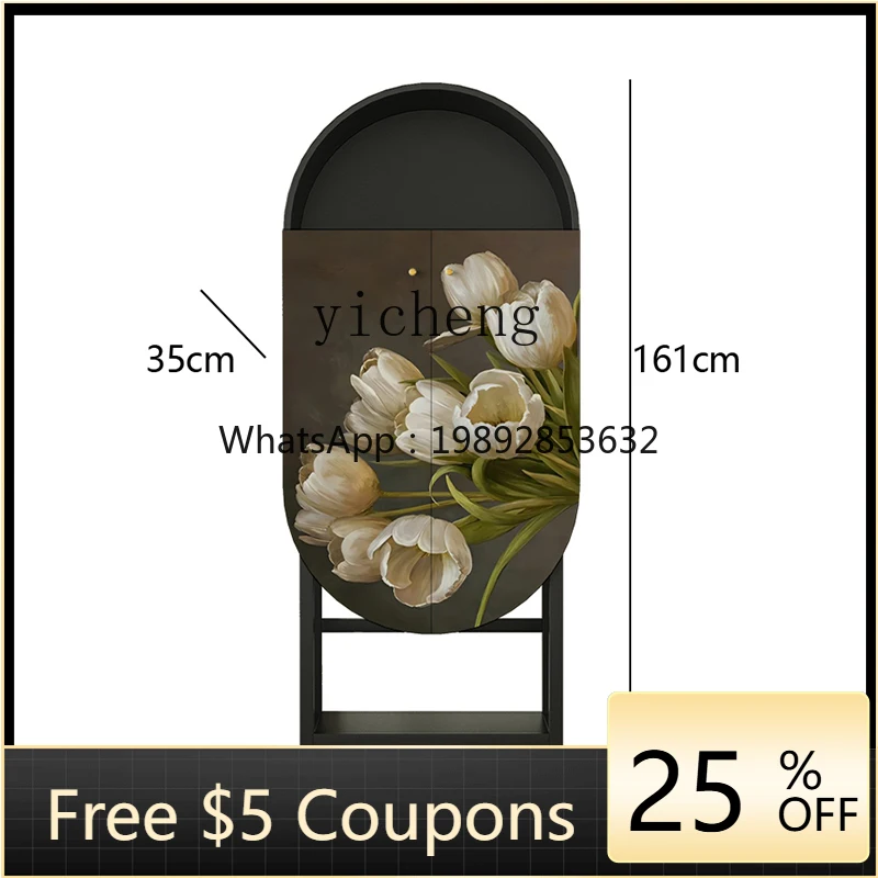 

ZZ Wine Cabinet Modern Minimalist Living Room Curio Cabinet Corner Wall Side Wall Integrated Tea Cabinet