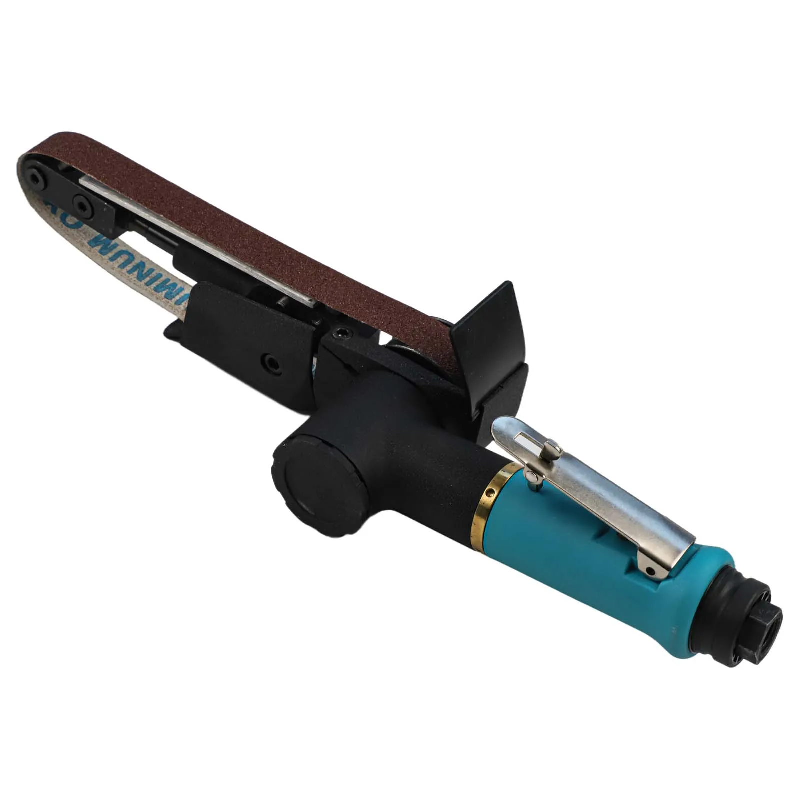 Pneumatic Polishing Air Belt Sander 16000rmp 20*520mm Black Doptthe For Grinding Machine Parts Rotatable Handle