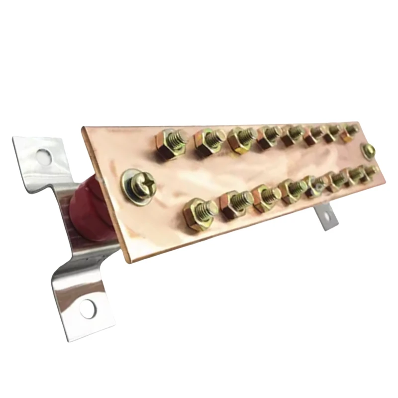 AAAN-5X50x300mm Tinned Copper Grounding Busbar Equipotential Battery Link Bar Ground Bus