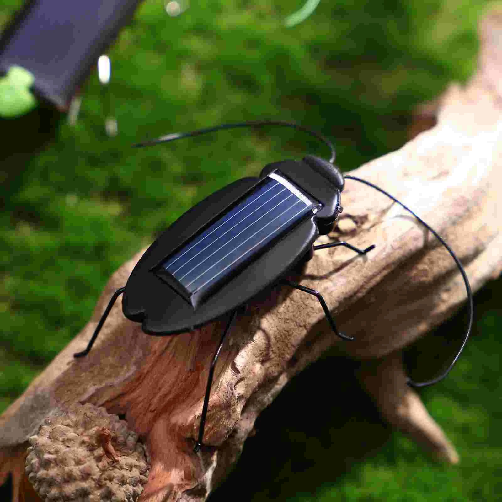 2 Pcs Fake Insects Solar Power Toys Tricky Kids Educational for Simulation Energy