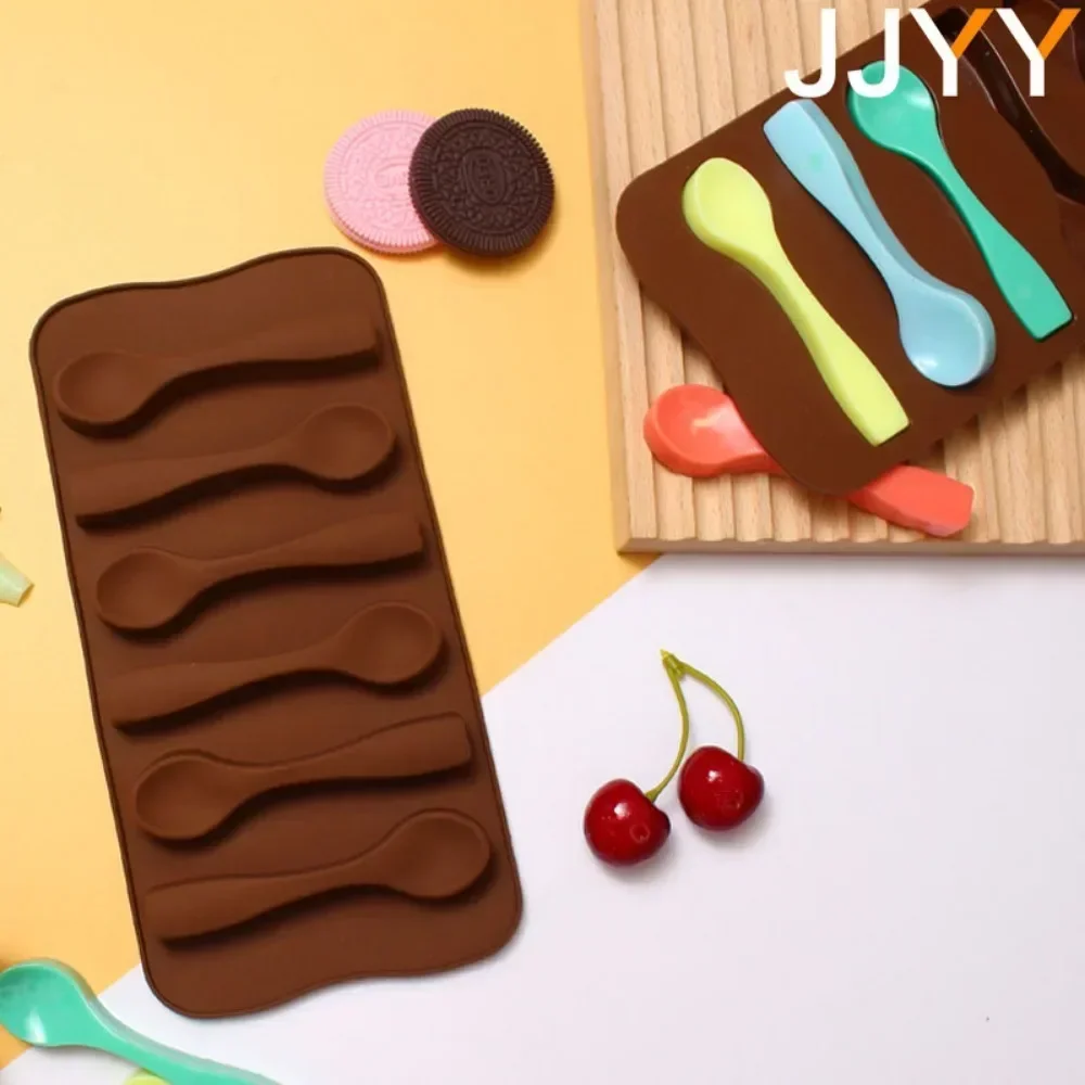 JJYY Silicone Chocolate Spoon Mould DIY Chocolate Chunks Food Grade Accessory Mould Restaurant Baking Tools