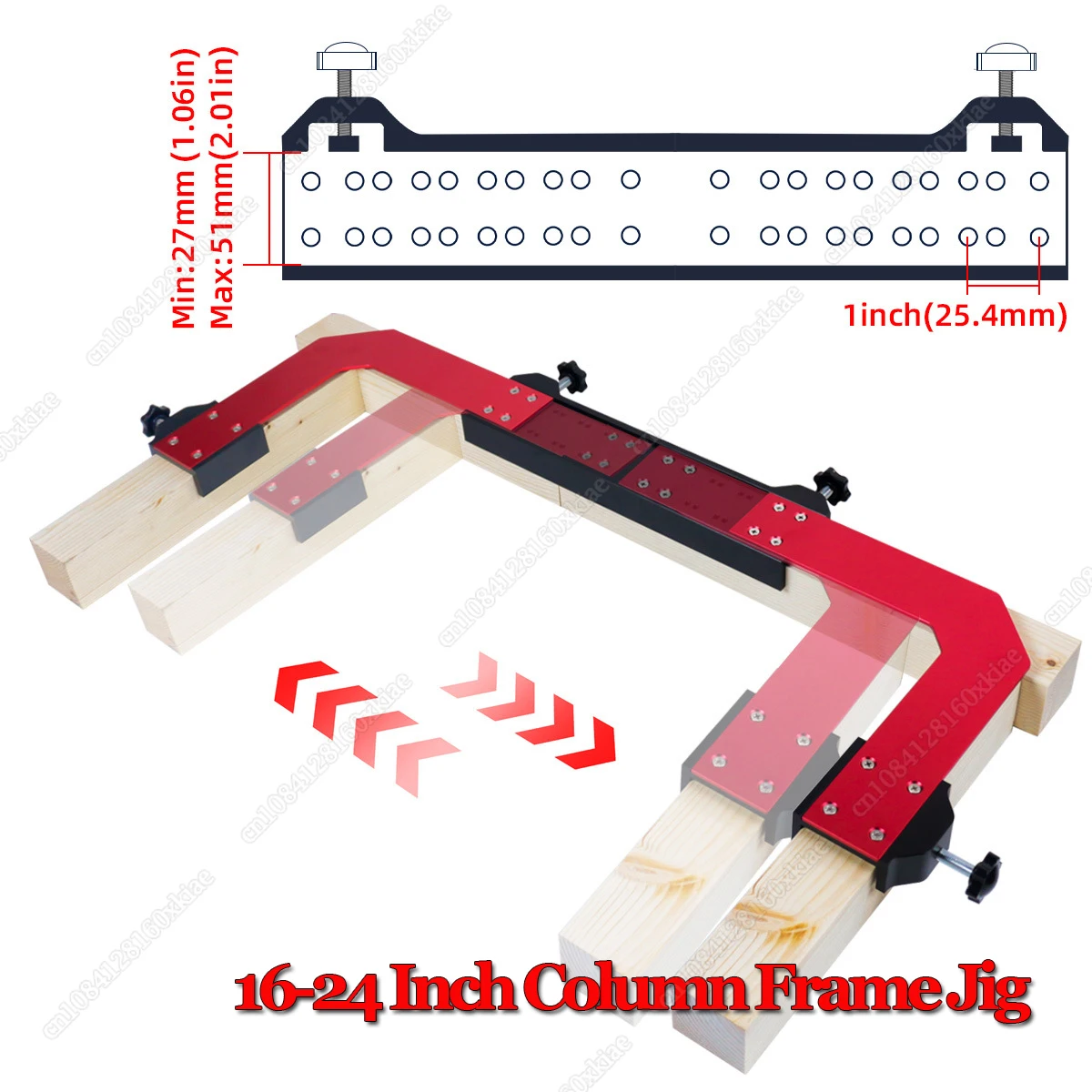 

16-24Inch Adjustable Column Frame Jig Woodworking Precision Center Stud Layout Tool Cabinet Frame Spacing Clamp for Stud Framing