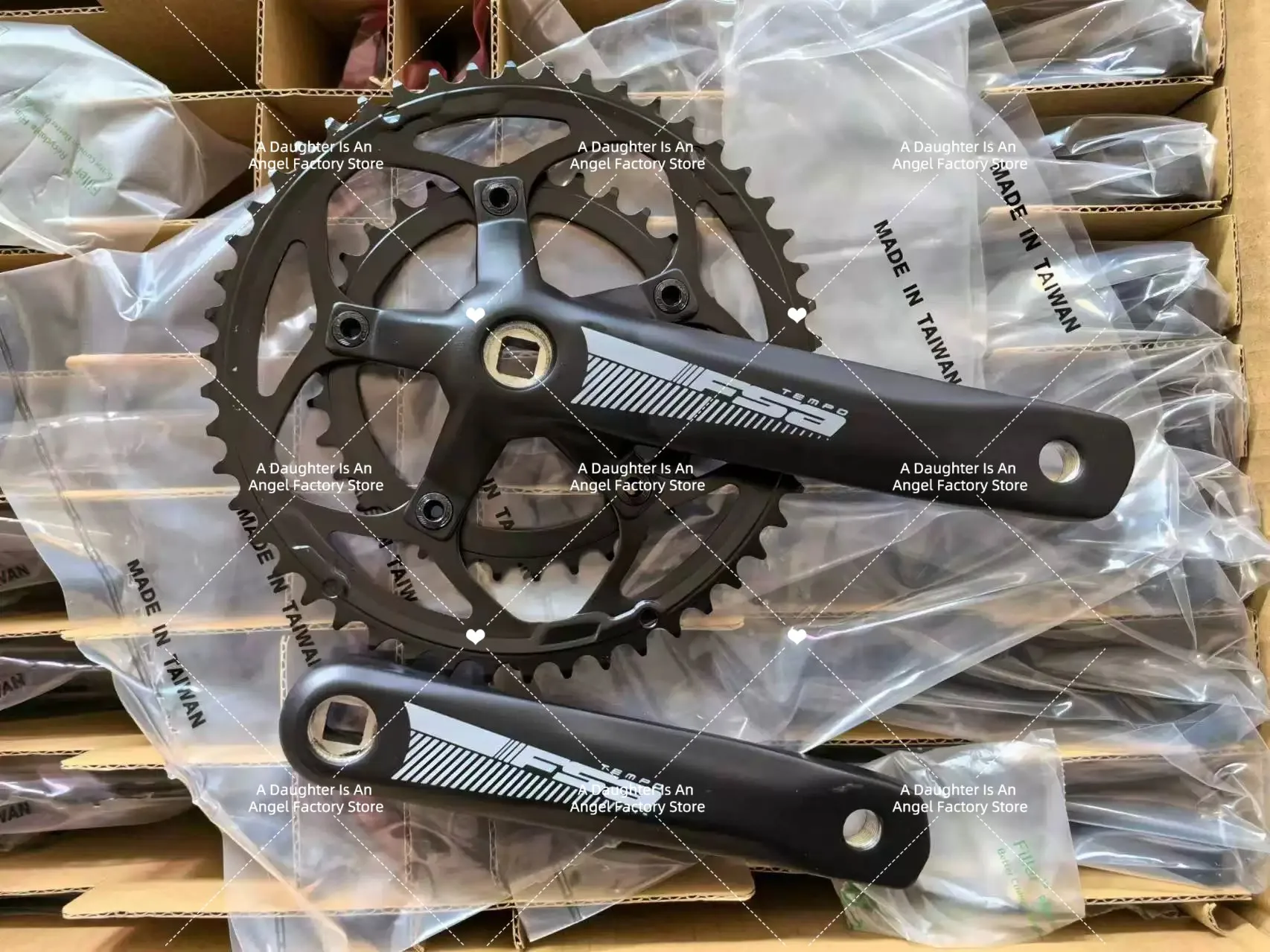 For FSA Tempo Compact Road Chainset, 50/34T or 48/32T with 170-175mm Crank Arm JIS Square Taper 110/80mm BCD 10/11 Speed