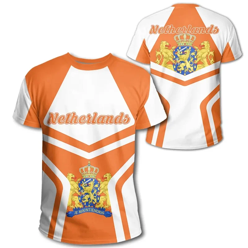 Dutch flag 3D print sport Quickdry Breatha menT-shirt outdoor street clubTeam training football jersey parent-child clothing top view 5