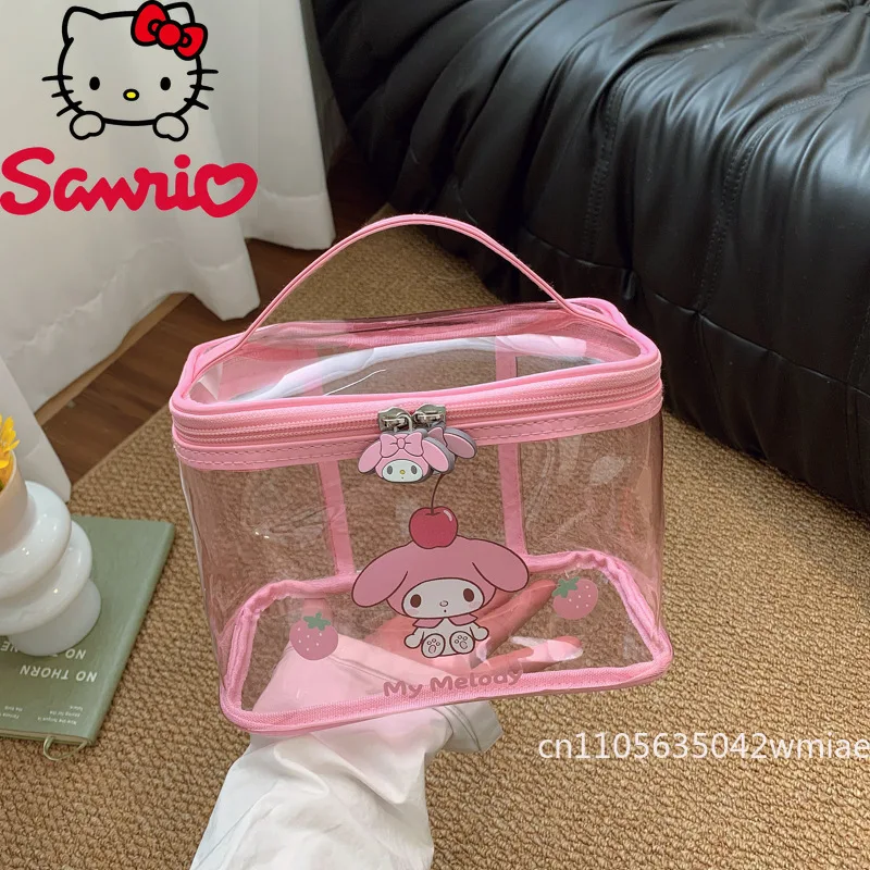  2025 New Transparent Makeup Bag Fashionable High Quality Handheld Toilet Bag Cartoon Lightweight Travel Item Storage Bag
