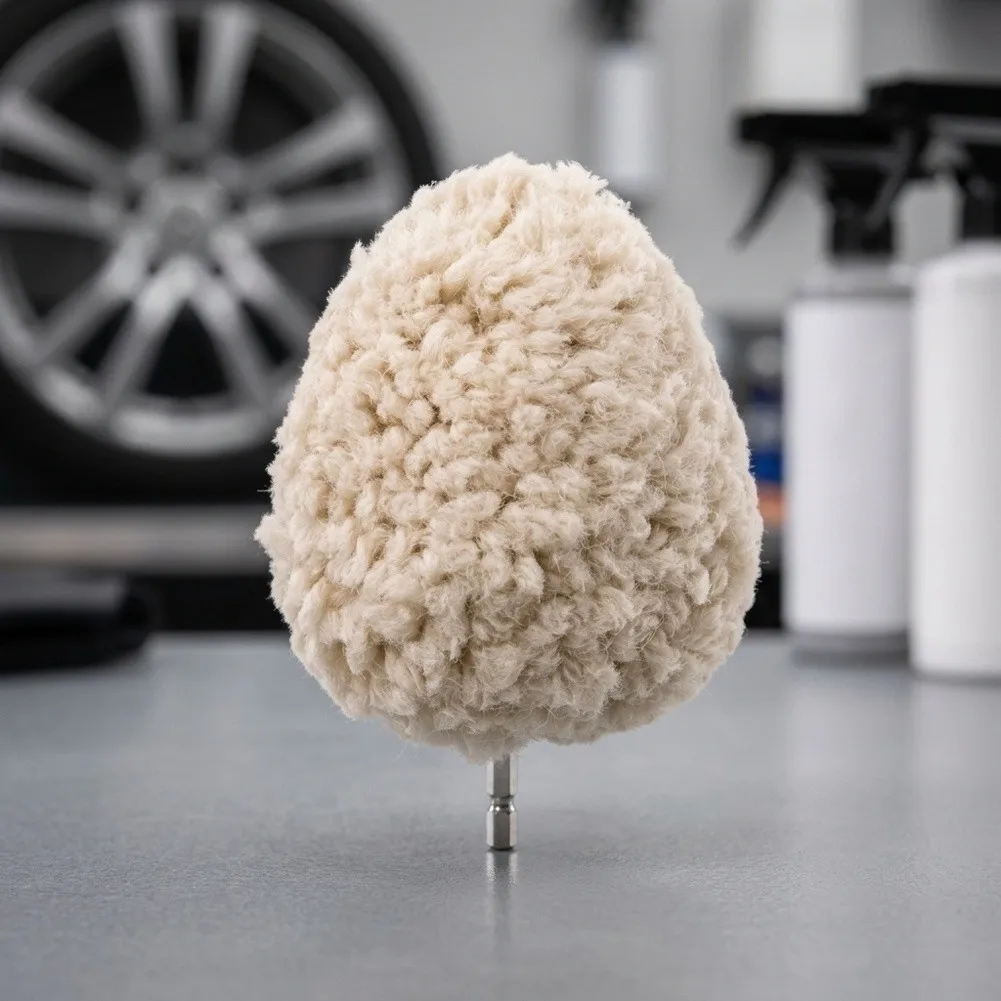 100mm Wool Polishing Wheel for Metal Wood Stone Polishing with Flexible Dry Wet Use Compatible with Car Wax and Polishing Paste