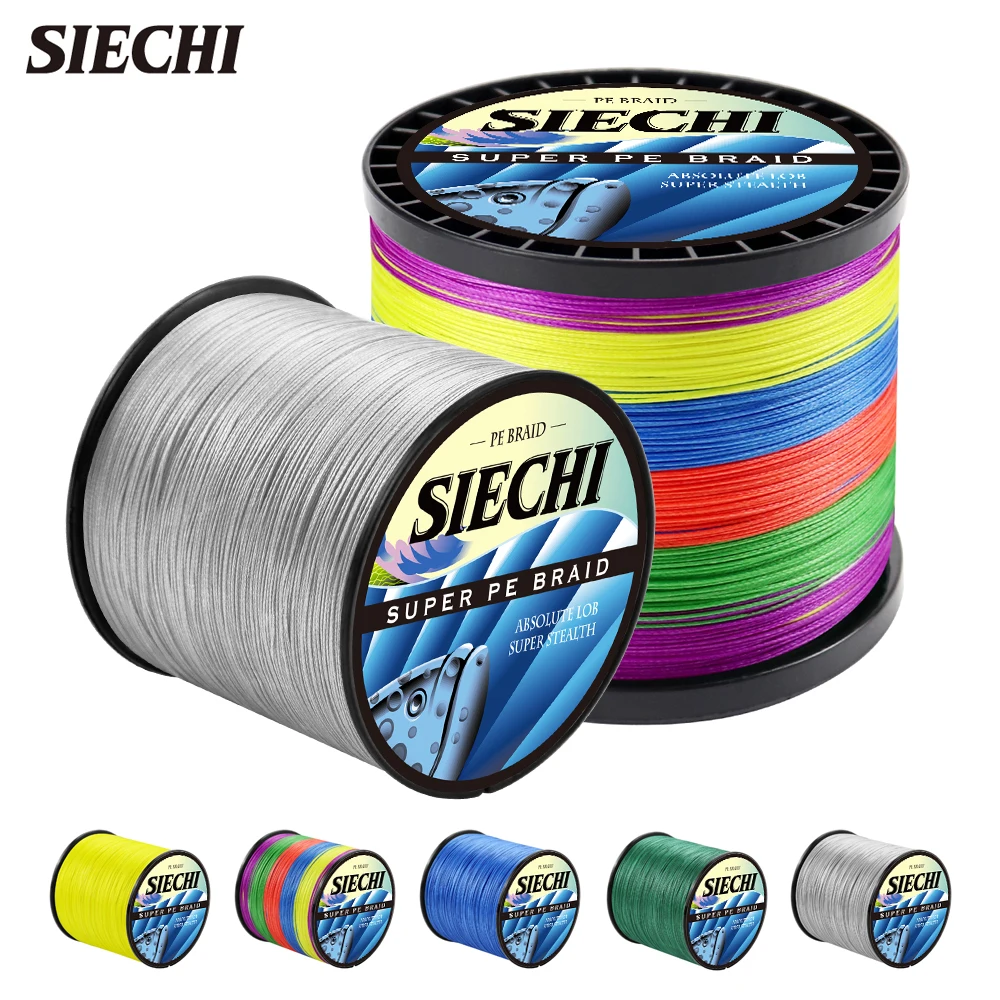 SIECHI 4 Strands Braided Fishing Lines Multifilament Pesca 100M 300M 500M 1000M Carp Wire Japan Abrasion Resistant Pe Line