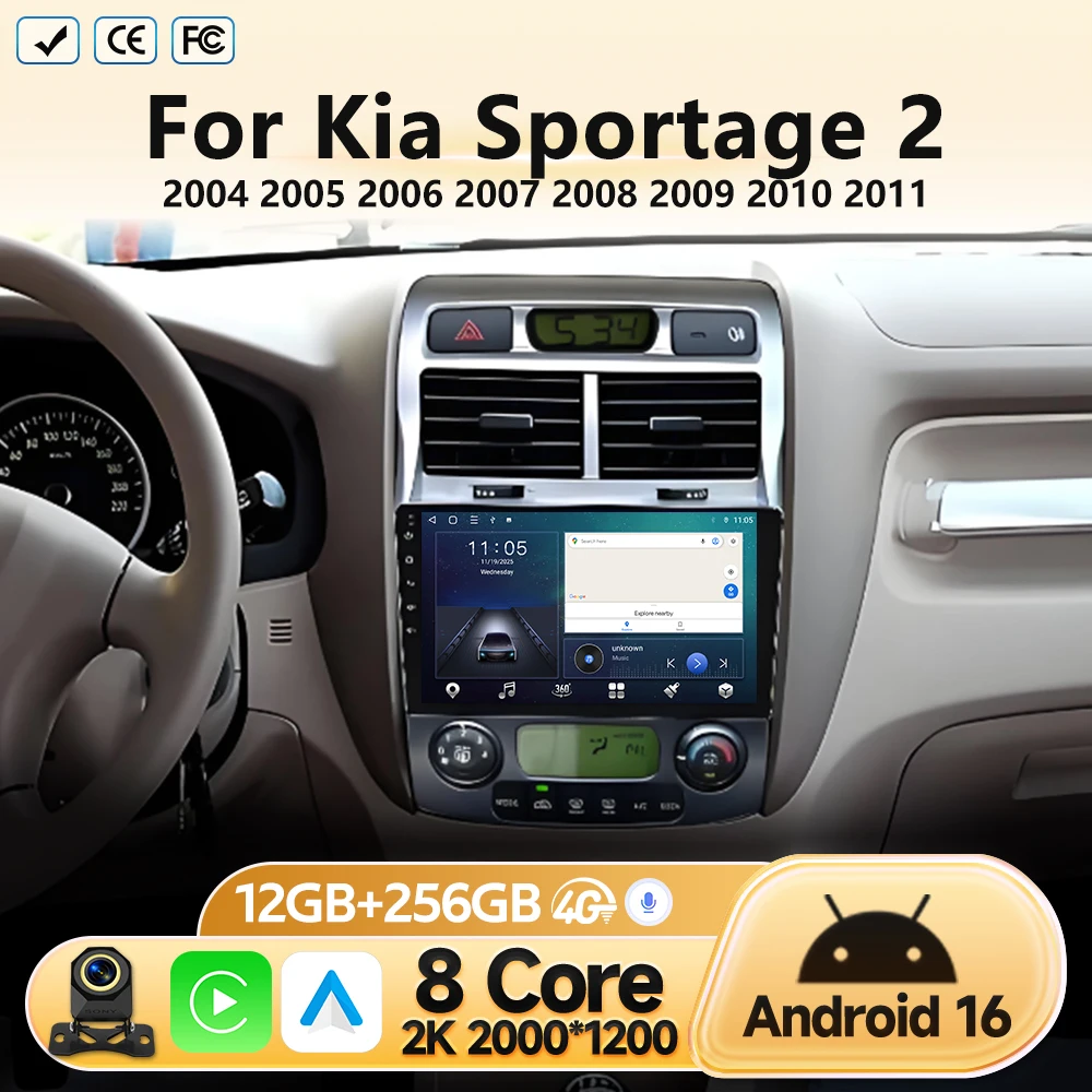 Android Car Radio For Kia Sportage 2 2004 2005 2006- 2010 GPS Navigation Multimedia Video Player Stereo 4G Head Unit No 2din dvd