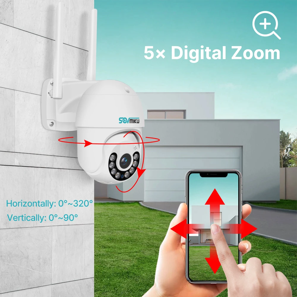 4K 8mp Slimme Wifi Ptz Camera 5x Digitale Zoom Wifi Bewakingscamera Nachtzicht Auto Tracking Ip Camera Beveiliging