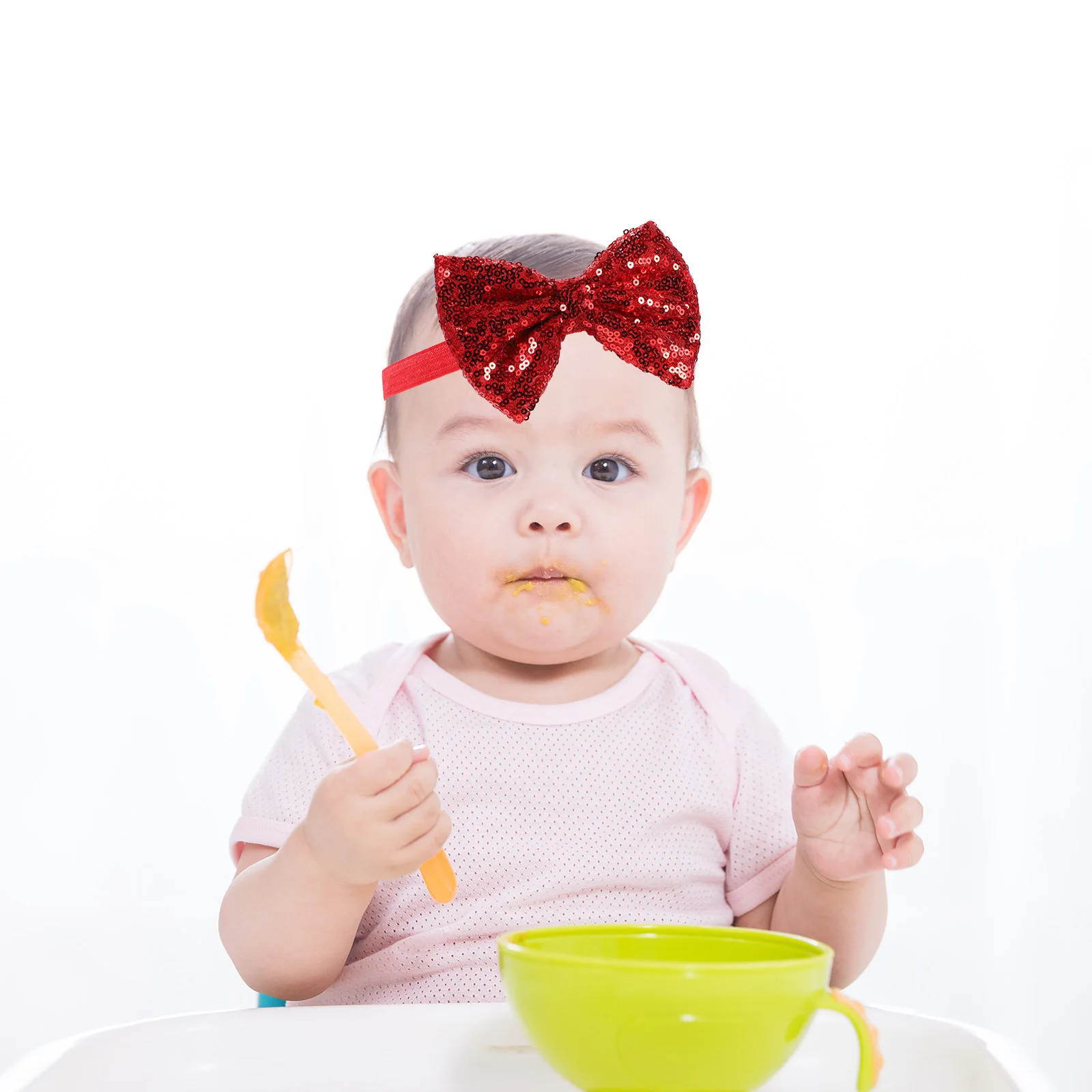 2 قطعة عصابات رأس عيد الميلاد عقال أحمر أخضر Bowknot لينة إكسسوارات الشعر مهرجان هدية حفلة #6