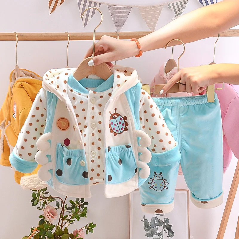 

Spring Children's Boy's Girl's Cartoon Dot Suit Infant 3-piece Set 0-24m