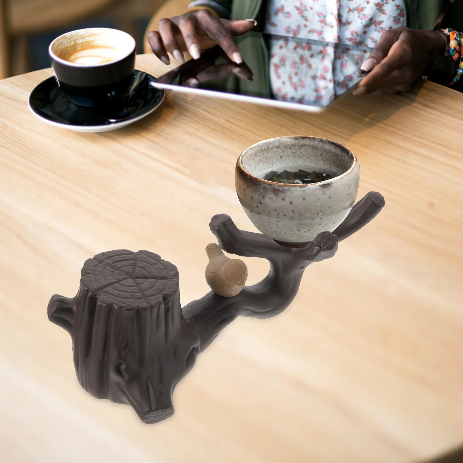 

1Pcs Tea Pet Ornament Premium Purple Clay Small Magpie Decorative Tea Table Adornment Lovely Desktop Home Table Decor Gift