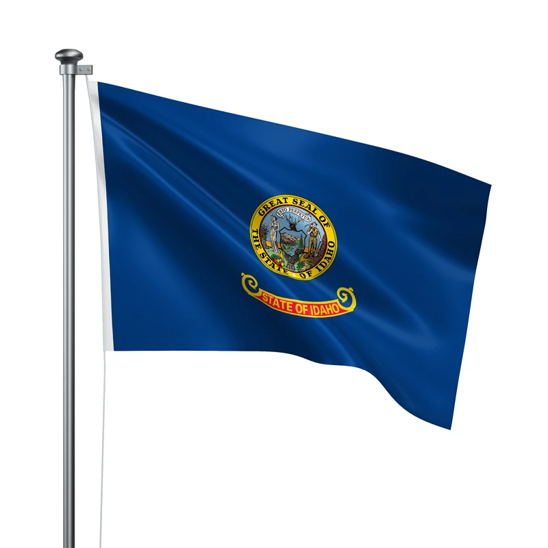 Gaslight Gatekeep Girlboss 5' x 3' Idaho State Flag Banner Polyester with Brass Grommets 150cm x 90cm