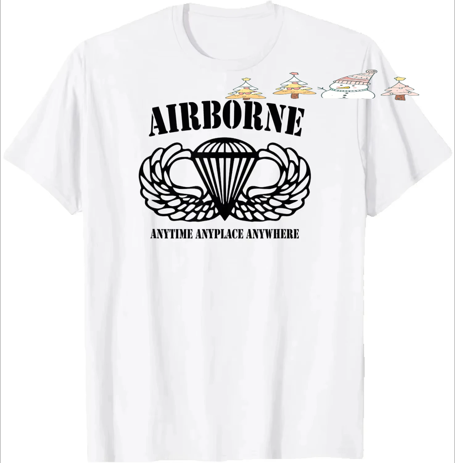 Airborne Paratrooper Black Jump Wings Airborne Tab Men T-Shirt Short Sleeve Casual Cotton O-Neck Summer Men T Shirt