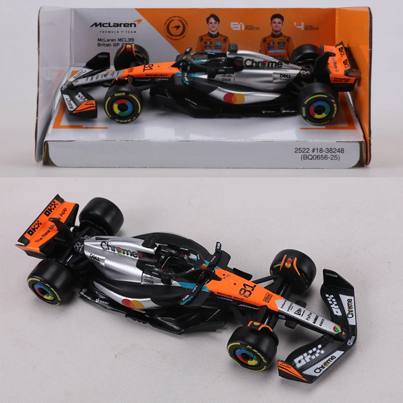 Burago 1:43 McLaren MCL39 Britain GP 2025 F1 Team Alloy Model Car view 5