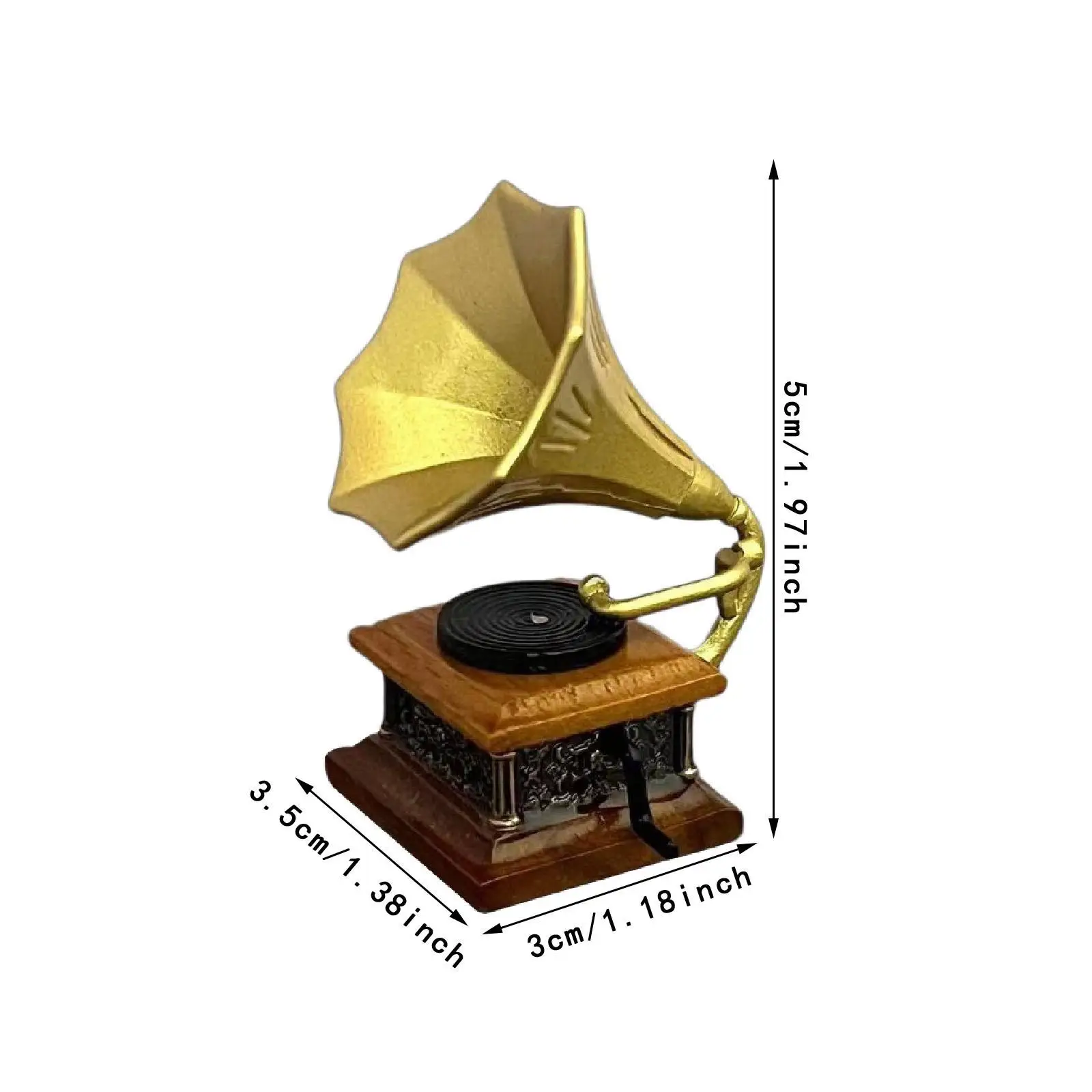 Casa delle bambole Grammofono Scala 1:12 Scena Micro Paesaggio Decorazione realistica per bambole Giochi di finzione per cucina Teatable Soggiorno