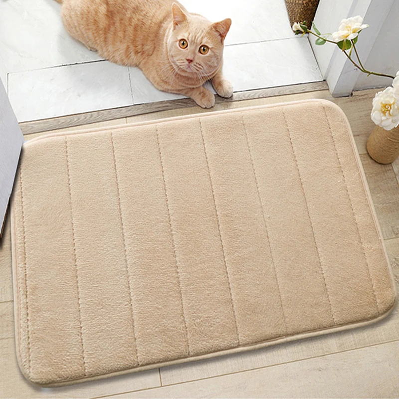 1PC 40x60cm Coral fleece Super Absorbent Bath Mat Non Slip Rugs Bathroom Carpet Soft Floor Mat Bedroom Toilet Floor Shower Rug