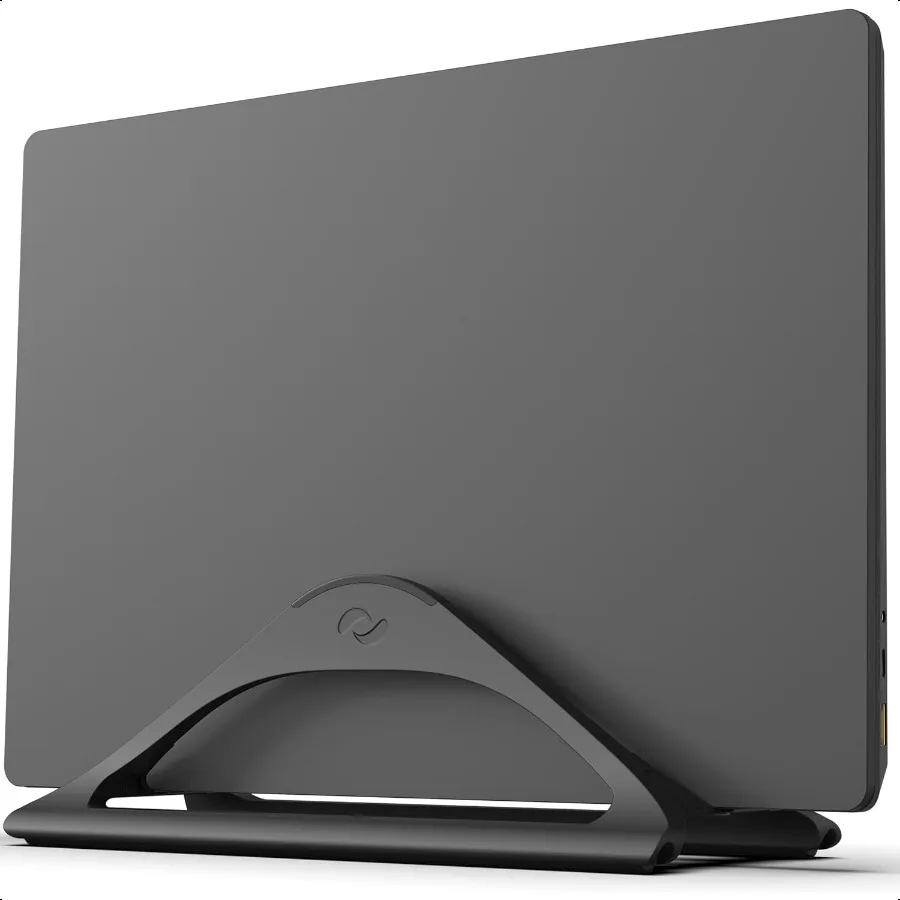 

Vertical Laptop Stand for Desks in Matte Black Upright Adjustable Holder to Dock Apple Book Book Pro and Other Laptops to Organ