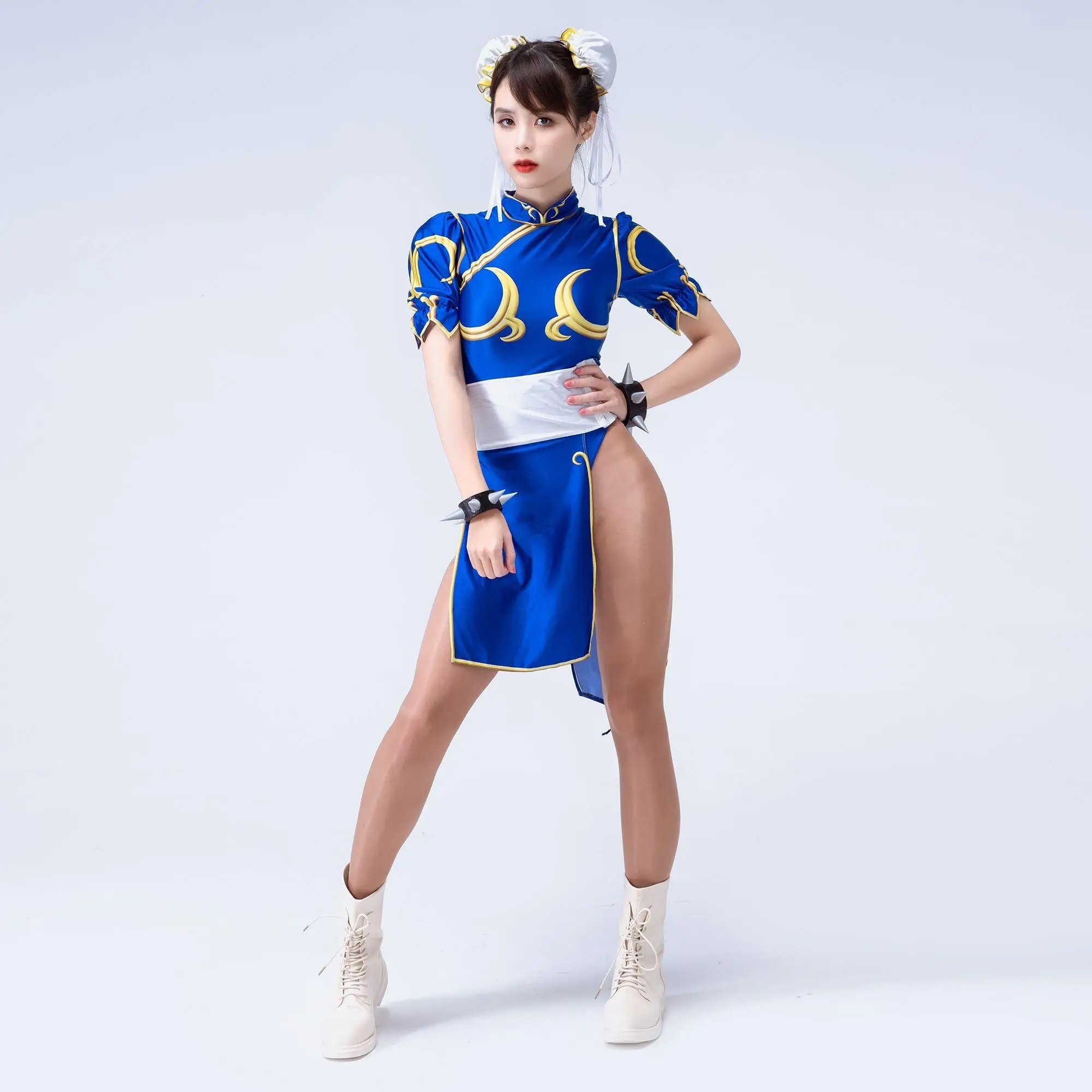 Disfraz de mujer Cosplay adulto Chun Li juego disfraz conjunto Anime juego de rol traje Navidad Halloween caliente Sexy mujer adulta