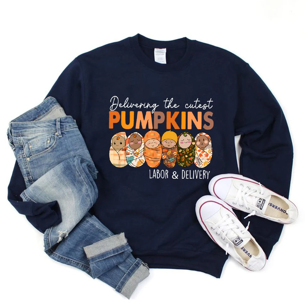 Deliver The Cutest Little Pumpkins Sweatshirt Labor and Delivery Halloween Sweater Delivery Nurse Shirt Unisex Sweatshirt