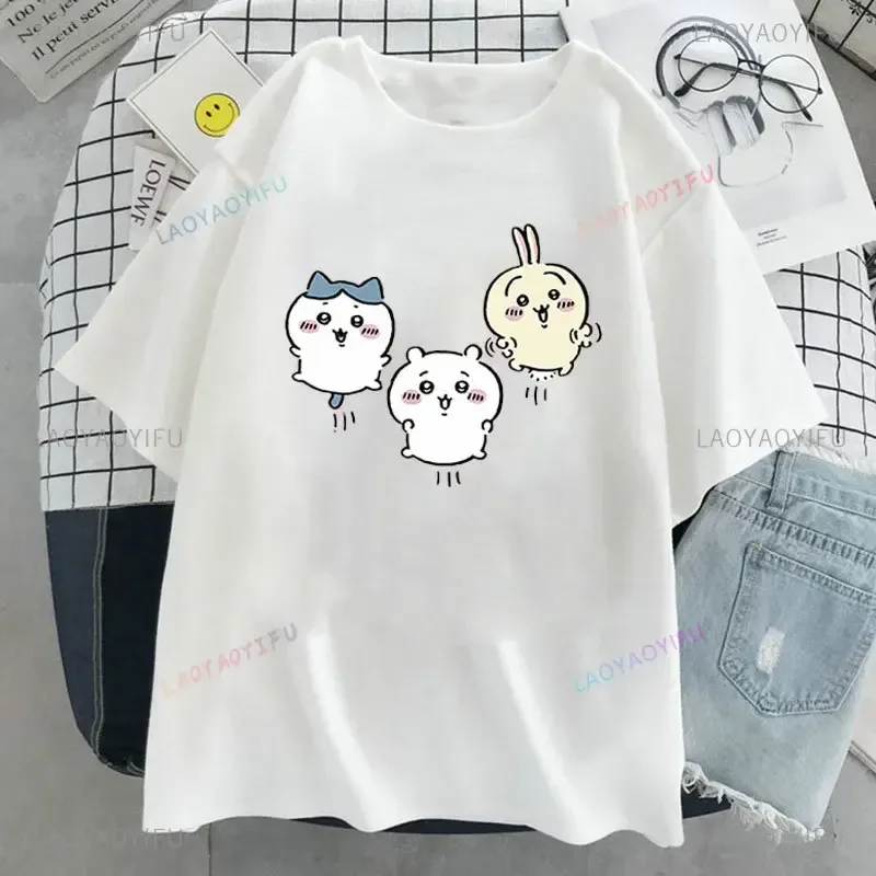 Cartoon-Chikawa-T-shirt Leuke Zomer Japanse-Anime.Shirt Harajuku Hot Selling Kawaii Meisje Gedrukt Ronde Hals Korte mouwen Top