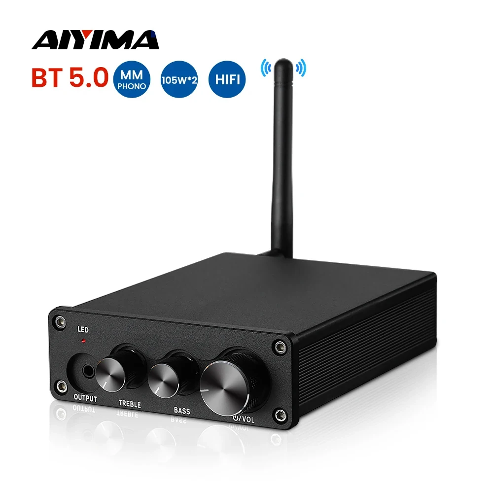 

AIYIMA HiFi Bluetooth Amplifier 105Wx2 MM Vinyl Singing Player Phono Preamp For Turntable Phonograph Preamplifier Stereo Audio