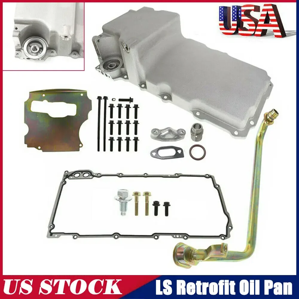 LS Swap Oil Pan Set Retrofit Aluminum Low Profile Kit 302-1 For Chevy Conversions Buick LS1 LS6 LS2 LS3 LS9 4.8L 5.3L 6.0L 6.2L