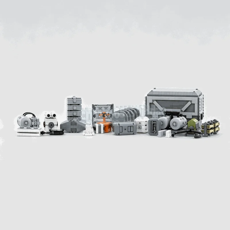 1744PCS Sci Fi Cargo Crates Containers And Station Structures Building Blocks Model DIY Assembly Toy Space Scene Festival Gift