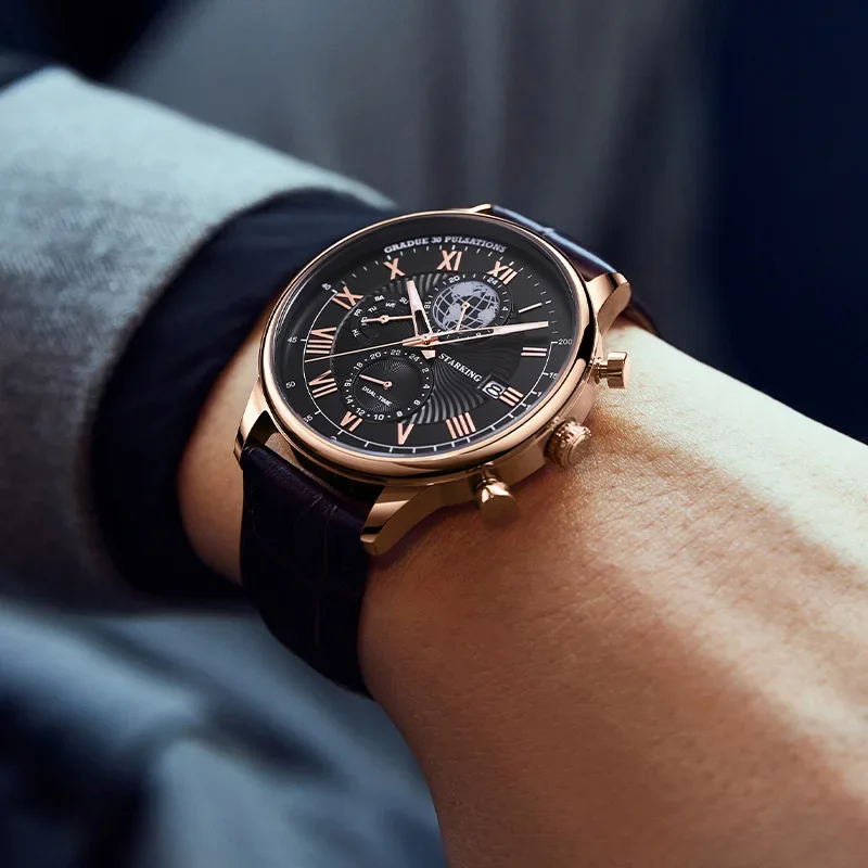 2025 nieuw product horloge mode multifunctioneel drie-ogen lichtgevend quartz horloge mannelijk