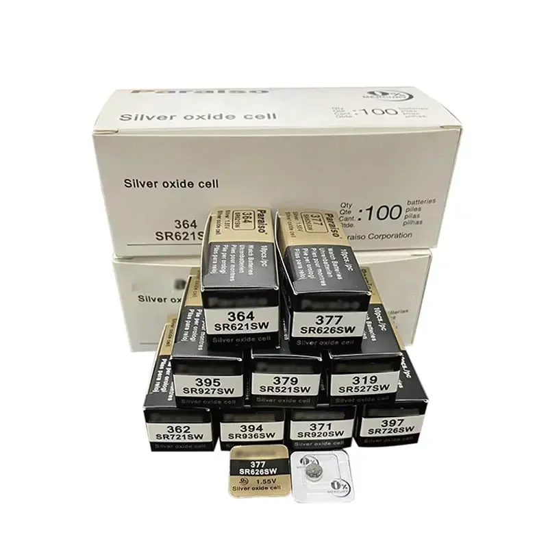 10 قطعة 377 SR626SW 337 SR416SW 379 SR521SW 362 SR721SW SR527SW SR716SW 397 SR726SW بطارية أكسيد الفضة 1.55 فولت لبطاريات الساعة #6