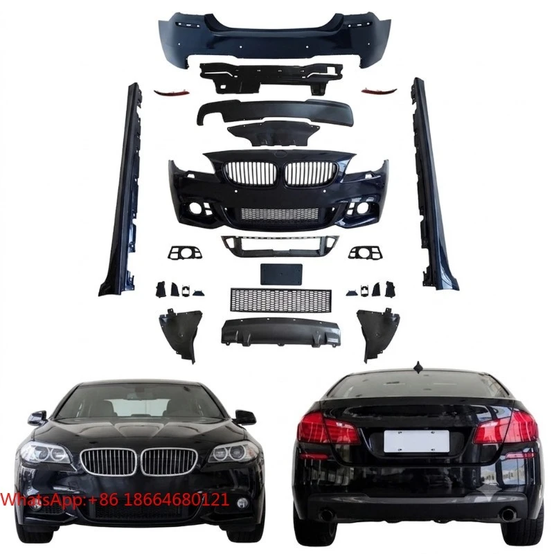 MT Style Conversion Full Body Kit Direct Fit Front Rear Bumper Side Skirts Grille for  5 Series 2011-2017 F10 F18