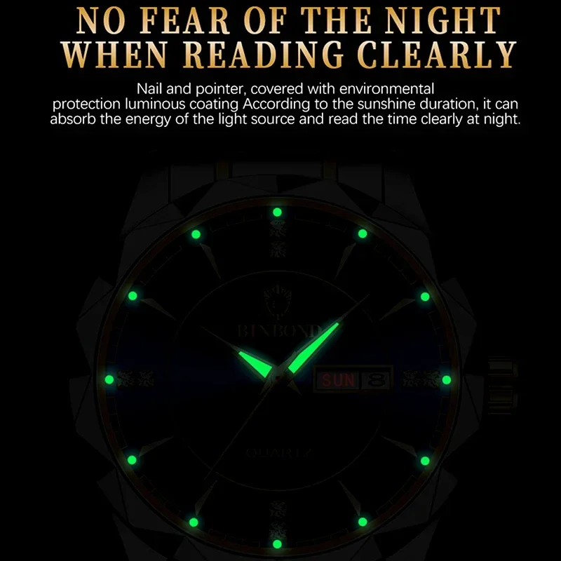 BINBONG женские часы, роскошные модные женские кварцевые часы, водонепроницаемые светящиеся наручные часы из нержавеющей стали с датой, подарок для любителей подруги