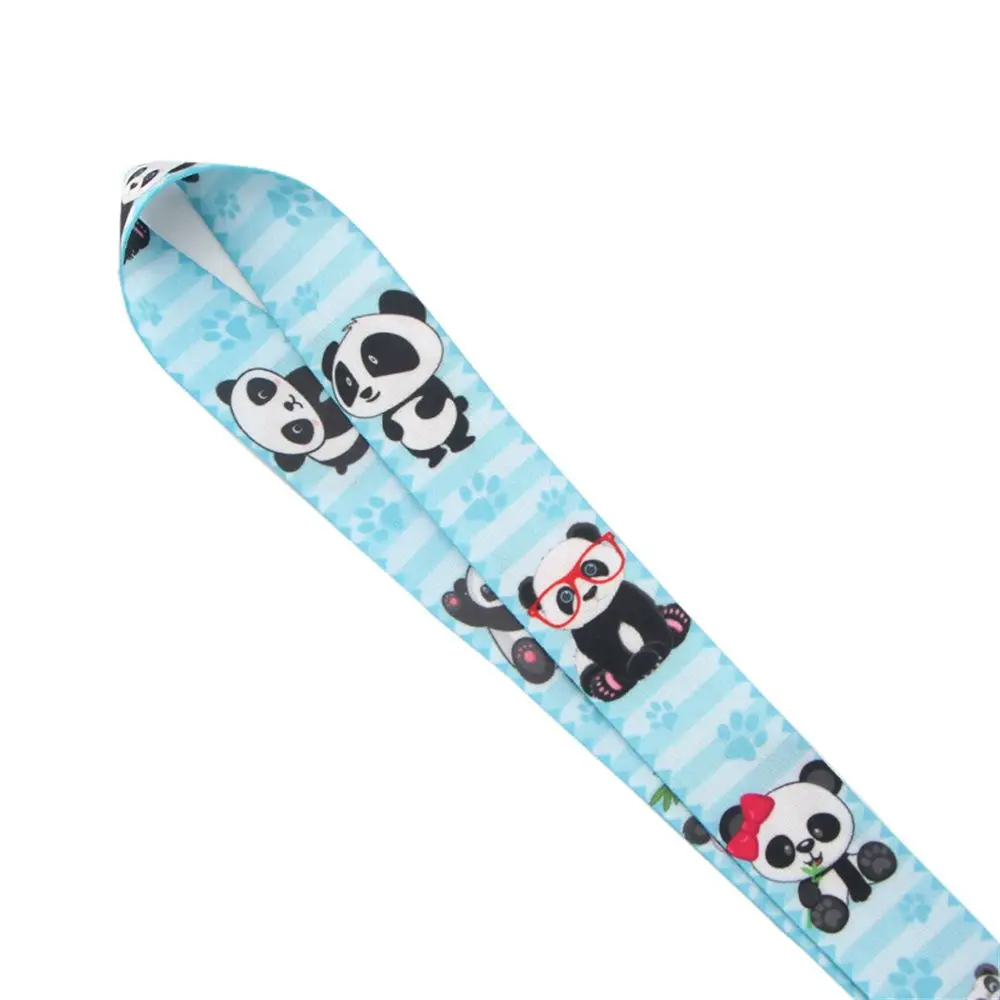 

Card Badge Holder Key Strap Certificate Lanyard Phone Pendant Webbing Hang Rope Animal Panda Mobile Phone Straps Panda Lanyard