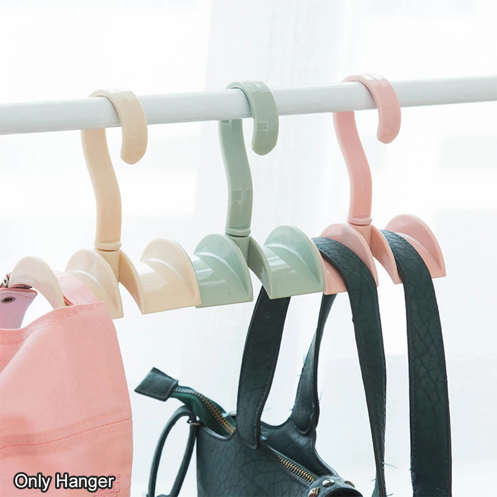 4 Pcs Green Rotating Handbag Hanger Rack Closet Storage Organizer Hooks for Bag Belt Tie Scarf