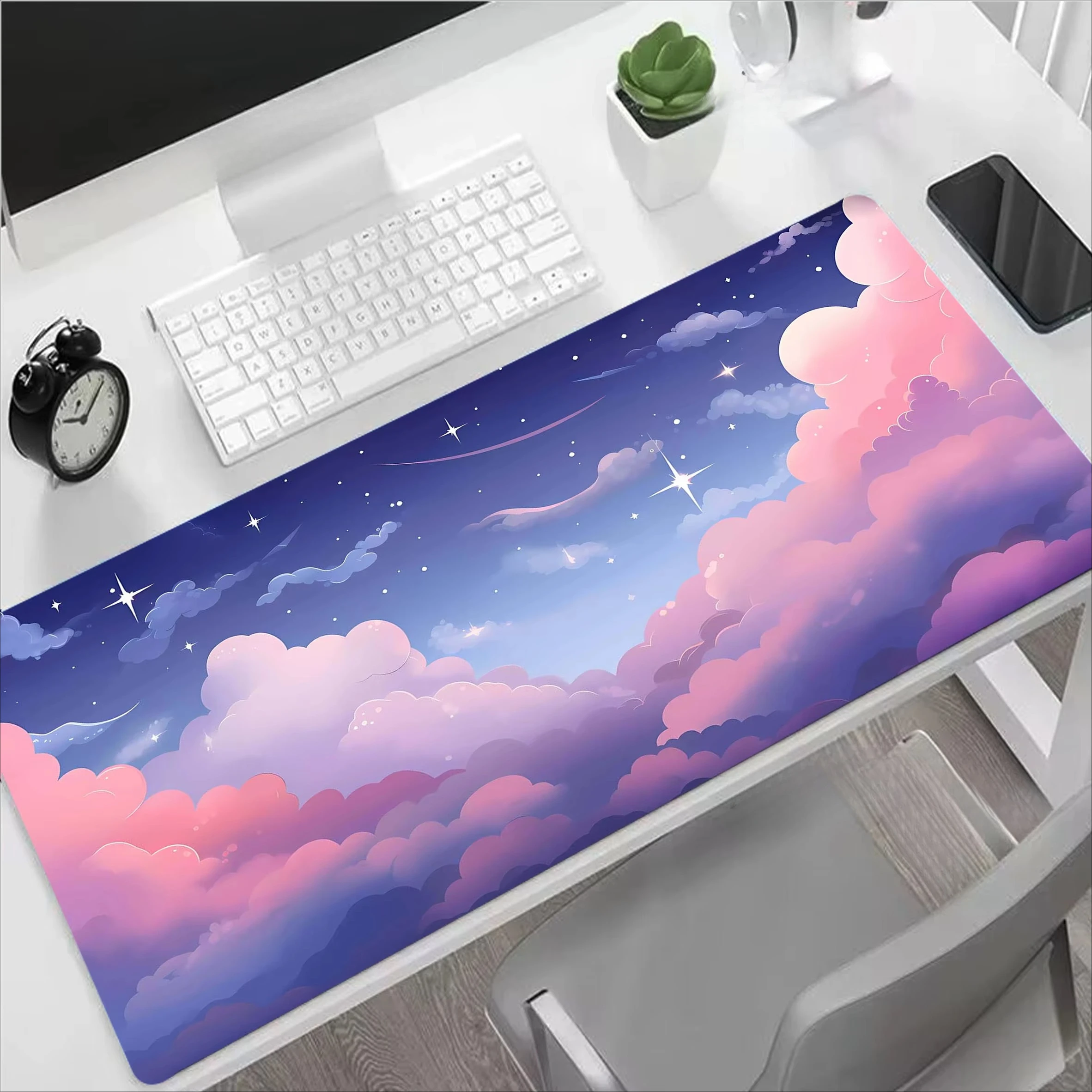pink cloud Gamer Mouse Pad Rubber Mousepads Locking Edge Mouse Mat Locking Edge Gaming Mousepad Keyboard Pads Tapis De Souris