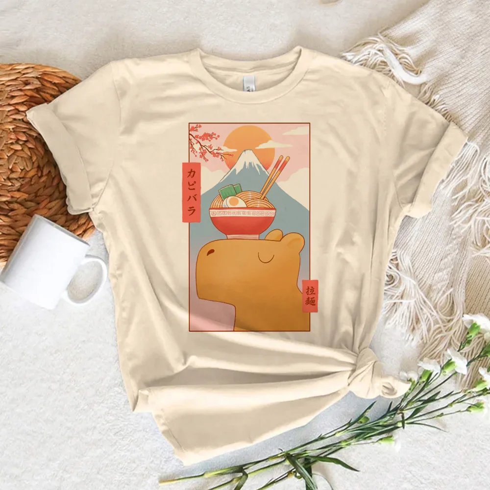 

Capybara t shirt women Y2K graphic comic t-shirts girl anime clothing