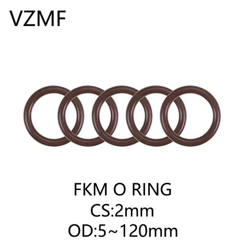 CS 2mm, sello de junta tórica FKM marrón, resistencia a altas temperaturas y corrosión, diámetro exterior de caucho flúor 5 ~ 120mm de diámetro del cable