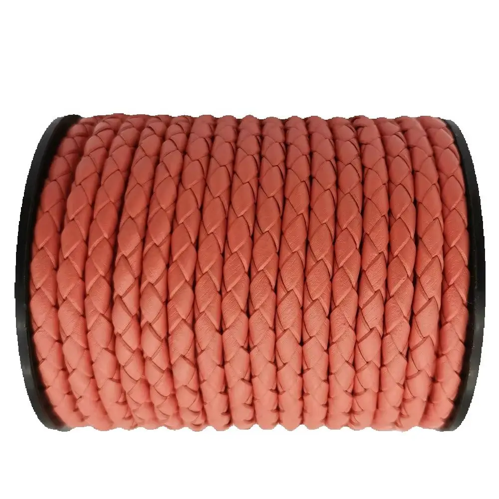 4mm Braided Leather Cords Bolo Ties Watermelon Design for DIY Jewelry Making