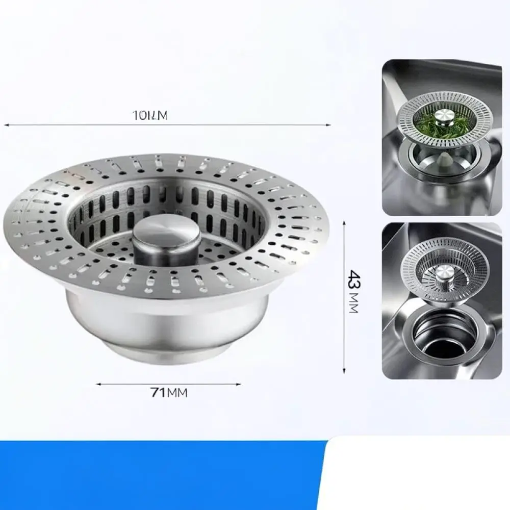 Pop Up Drain Stopper Basin Sink Hair Filter Stainless Steel Core Anti Clogging Waste Plug For Xinnan Home Decor