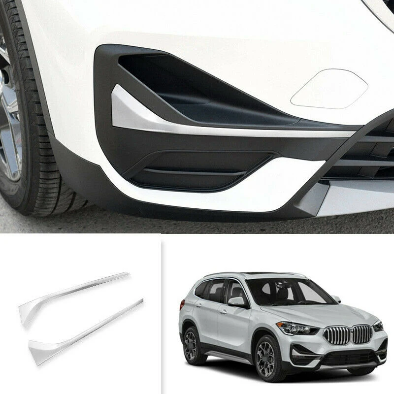

ABS Chrome Replacement Front Fog Light Cover Trim Strips For-BMW X1 F48 2020-AU74
