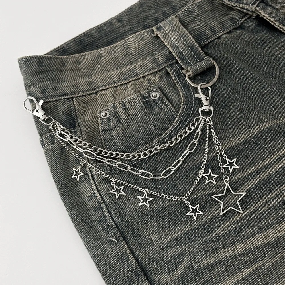 Fashion Multi-layer Bag Chain Metal Star Pearl Handbag Charm DIY Bag Accessories Acrylic Beaded Keychain