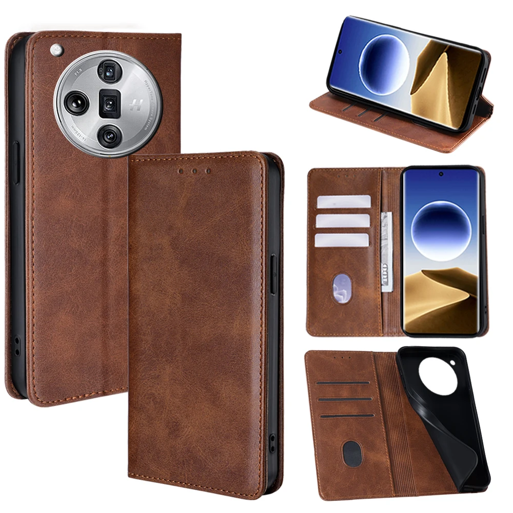 

GEFENIS Protection Magnetic Flip Phone Case For OPPO Find X7 X6 X5 X3 Pro X5 Ultra X2 Lite Neo Leather Book Case With Cover Stan