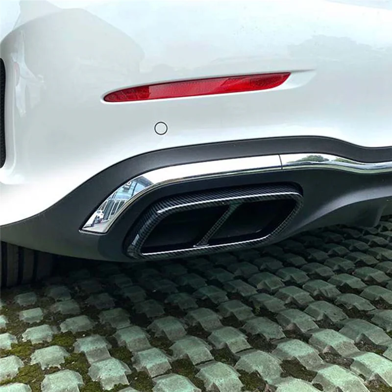 غطاء ماسورة عادم السيارة لسيارة Mercedes Benz C-Class W206 C200 C260 C300 2022 + ألياف الكربون
