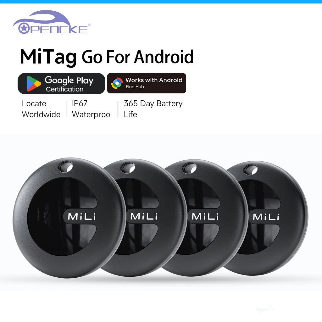 

Набор из 1-4 штук: Умный GPS-трекер MiLi с Bluetooth для Android, совместимый с Google Find My Device, MiTag, для поиска ключей и кошельков