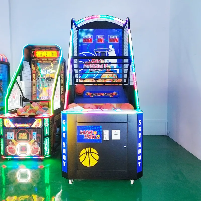 Factory Wholesale Cheap Indoor Coin-Operated Arcade Basketball Shooting Game Machine Electric Street Hoops English Metalpromote